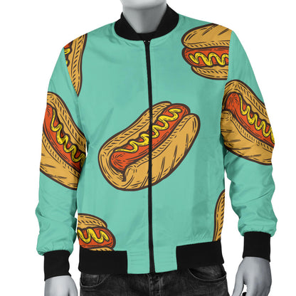 Hot Dog Pattern Print Design 04 Men Bomber Jacket