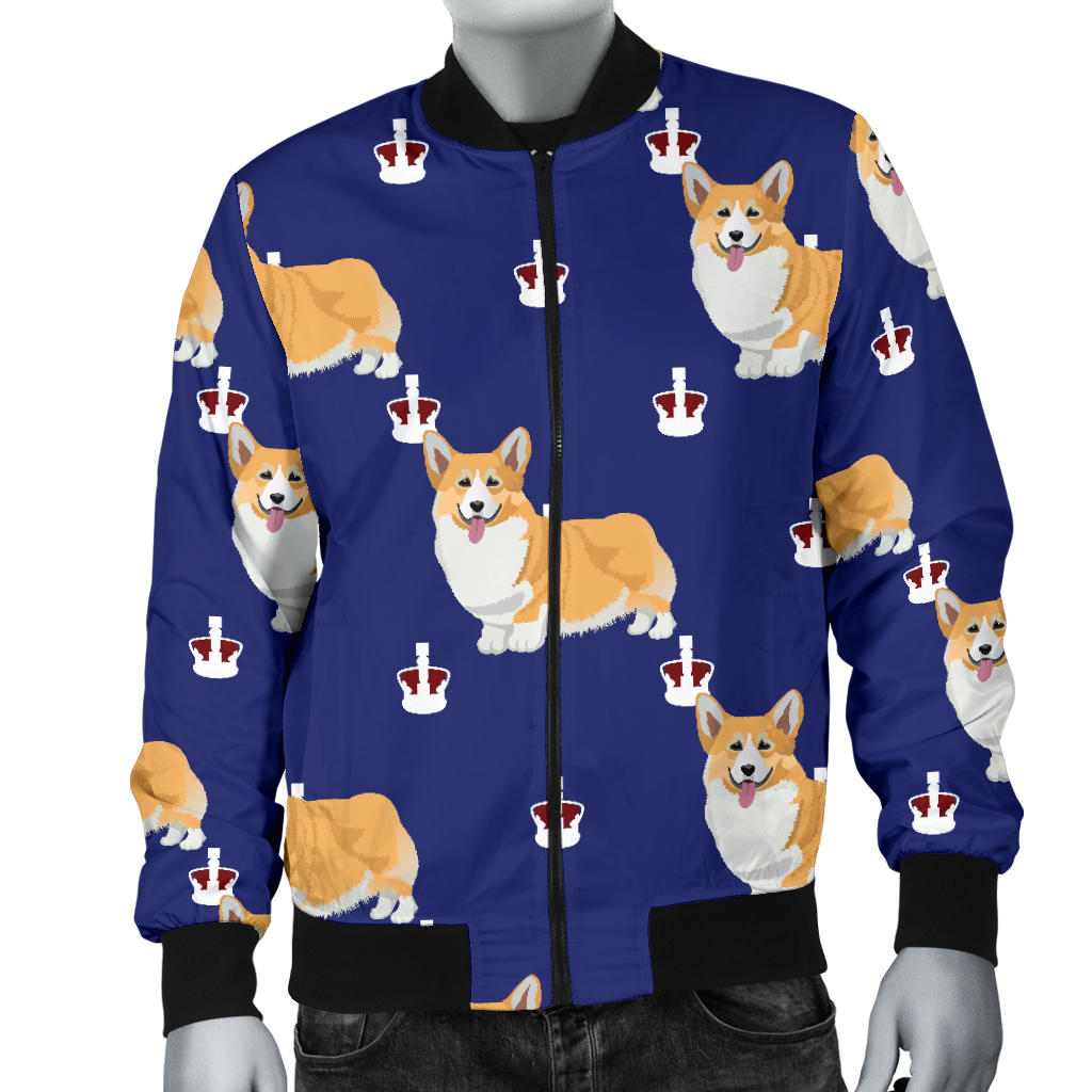 Pembroke Welsh Corgis Pattern Print Design A07 Men Bomber Jacket