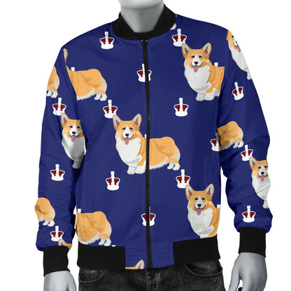 Pembroke Welsh Corgis Pattern Print Design A07 Men Bomber Jacket