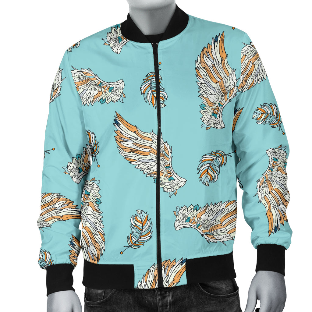Angel Wings Pattern Print Design 03 Men Bomber Jacket