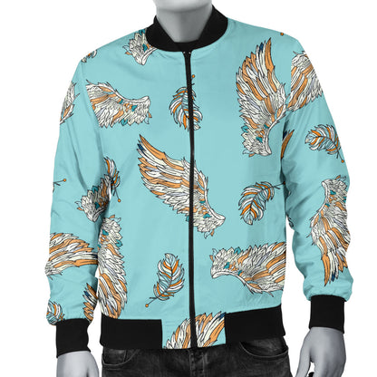 Angel Wings Pattern Print Design 03 Men Bomber Jacket