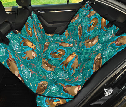 Sea Otter Pattern Print Design 01 Rear Dog Car Seat Cover Hammock