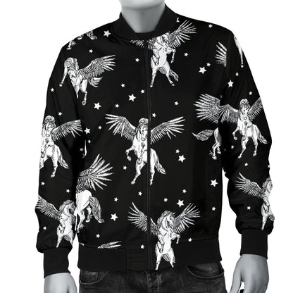 Pegasus Pattern Print Design 01 Men Bomber Jacket