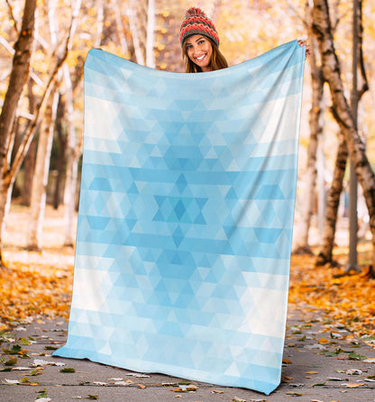 Geometric Blue Pattern Print Design 01 Premium Blanket