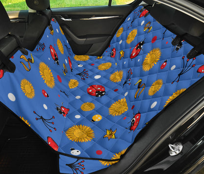 Ladybug Pattern Print Design 05 Rear Dog Car Seat Cover Hammock