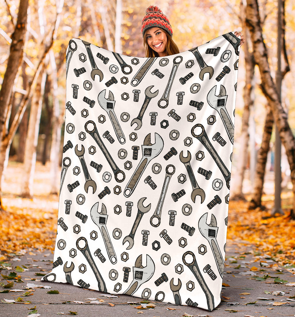 Mechanic Pattern Print Design 03 Premium Blanket