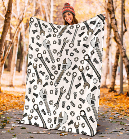 Mechanic Pattern Print Design 03 Premium Blanket