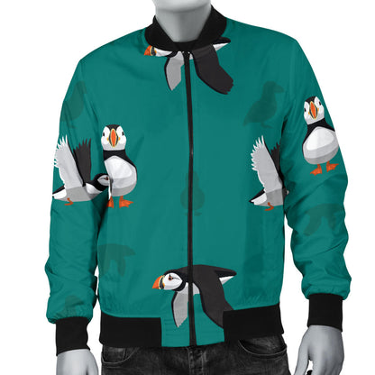 Puffin Pattern Print Design A02 Men Bomber Jacket