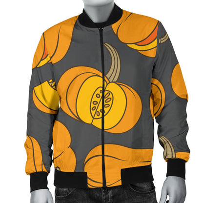 Pumpkin Pattern Print Design A03 Men Bomber Jacket