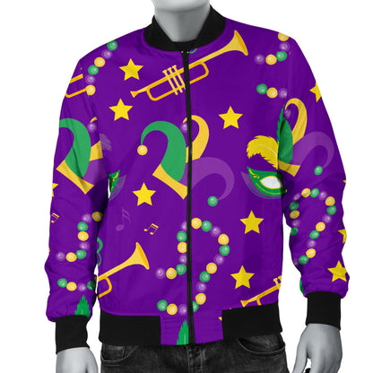 Mardi Gras Pattern Print Design 06 Men Bomber Jacket