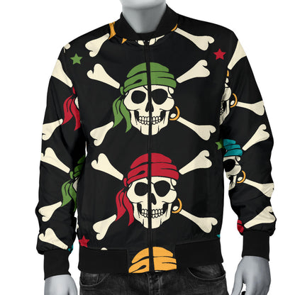 Pirate Pattern Print Design A01 Men Bomber Jacket