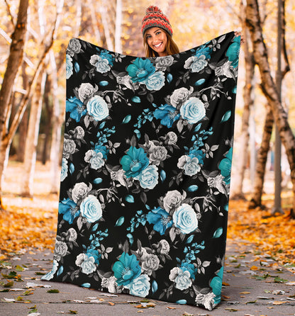 Rose Pattern Print Design A02 Premium Blanket