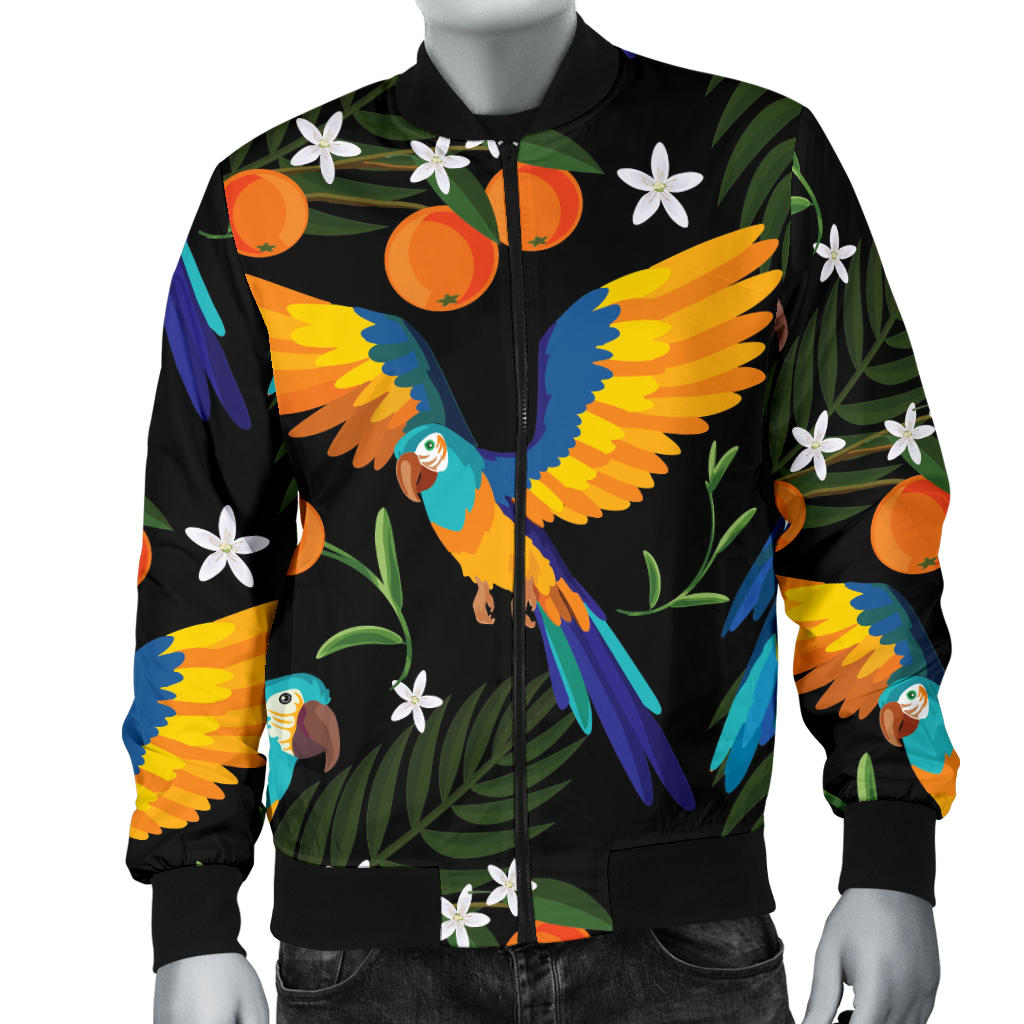 Macaw Pattern Print Design 03 Men Bomber Jacket