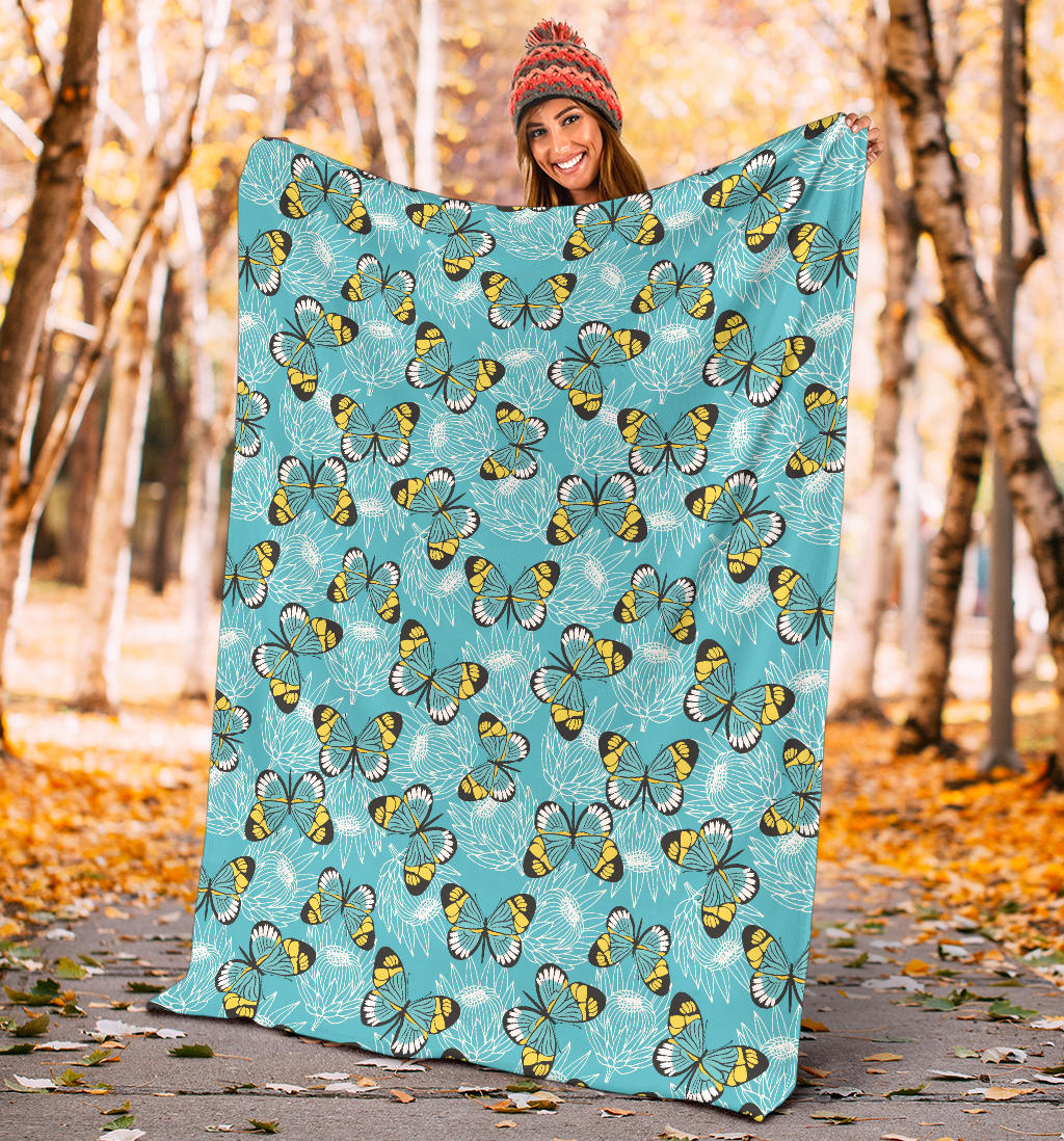 Butterfly Pattern Print Design 010 Premium Blanket