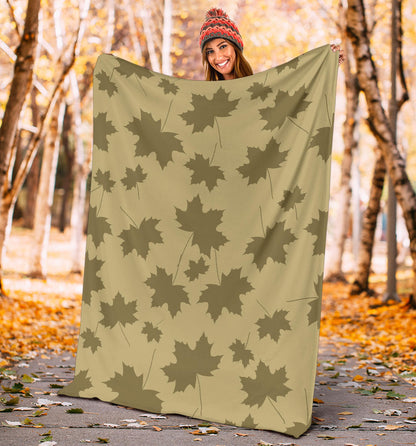 Maple Leaf Pattern Print Design 01 Premium Blanket