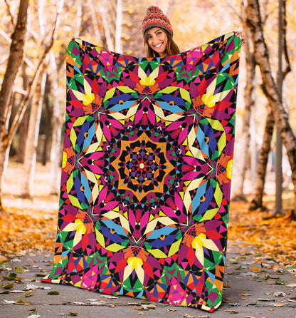 Kaleidoscope Pattern Print Design 02 Premium Blanket