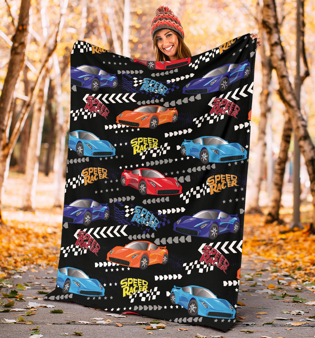 Racing Pattern Print Design A05 Premium Blanket