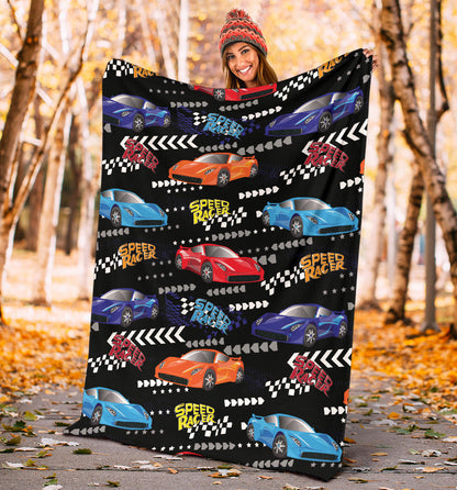 Racing Pattern Print Design A05 Premium Blanket