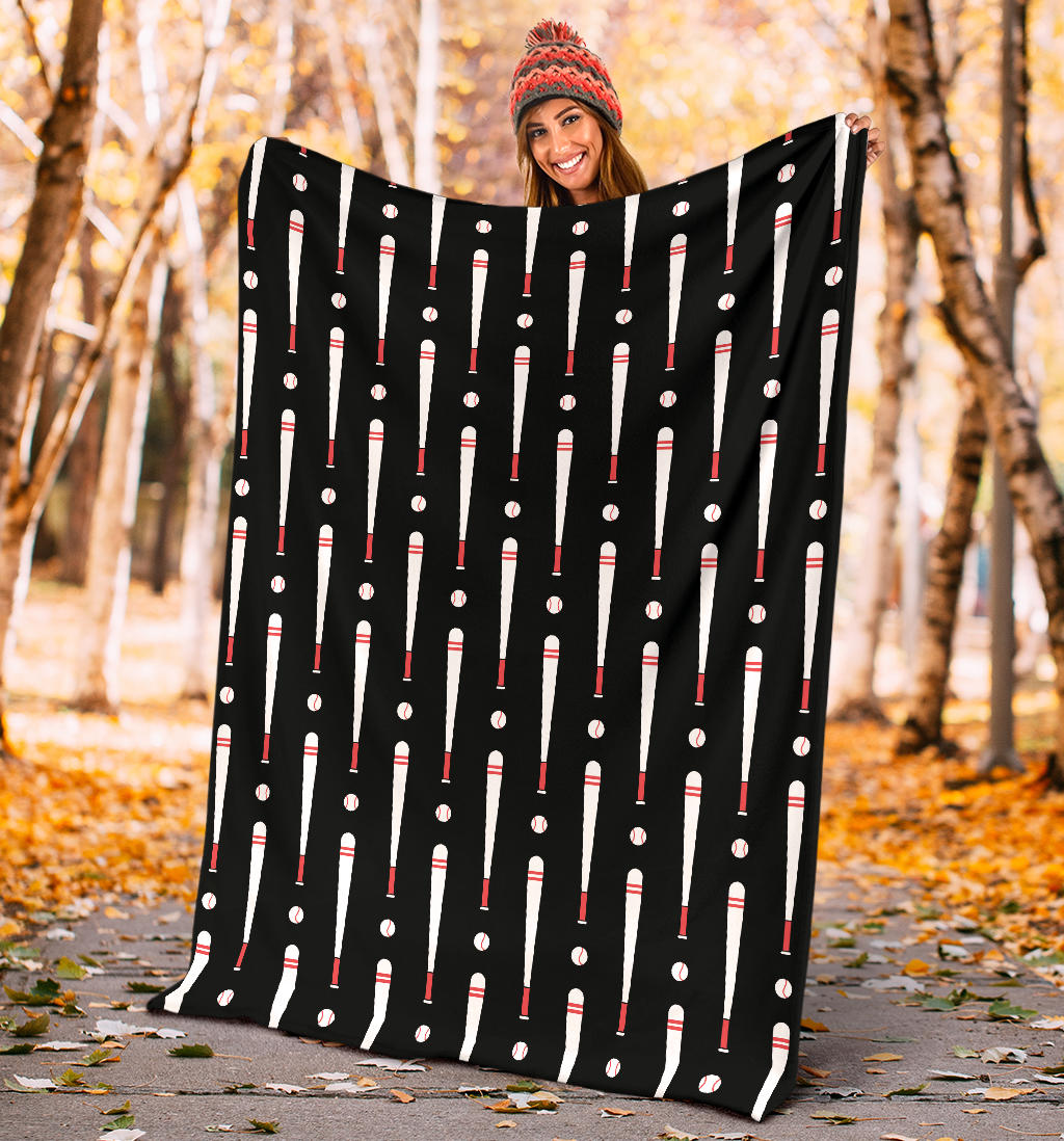 Baseball Pattern Print Design 03 Premium Blanket