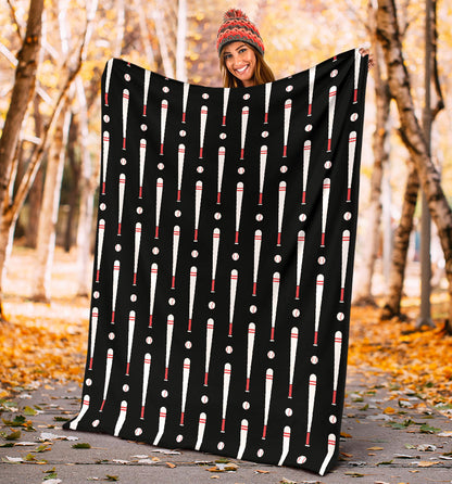 Baseball Pattern Print Design 03 Premium Blanket