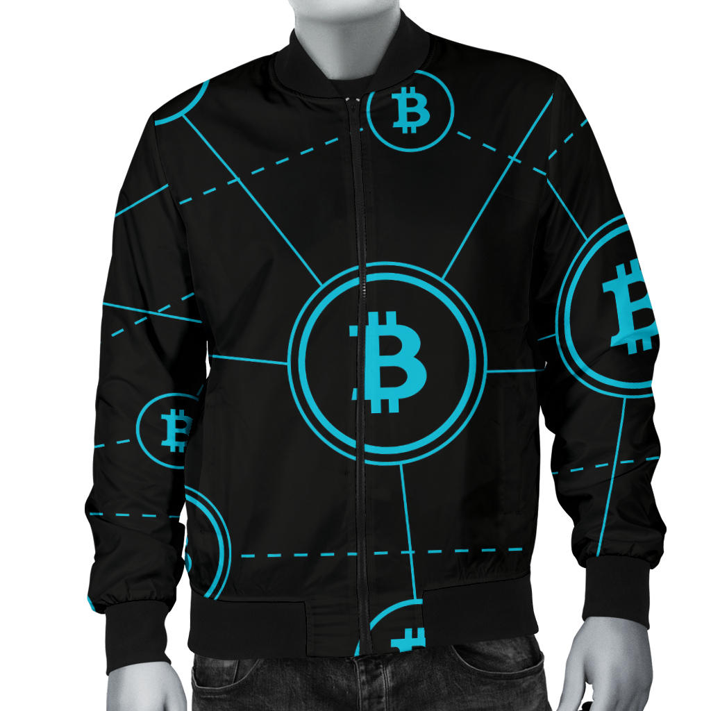 Cryptocurrency Pattern Print Design 01 Men Bomber Jacket