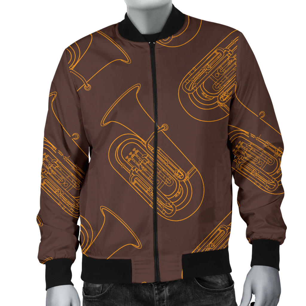 Tuba Pattern Print Design 02 Men Bomber Jacket