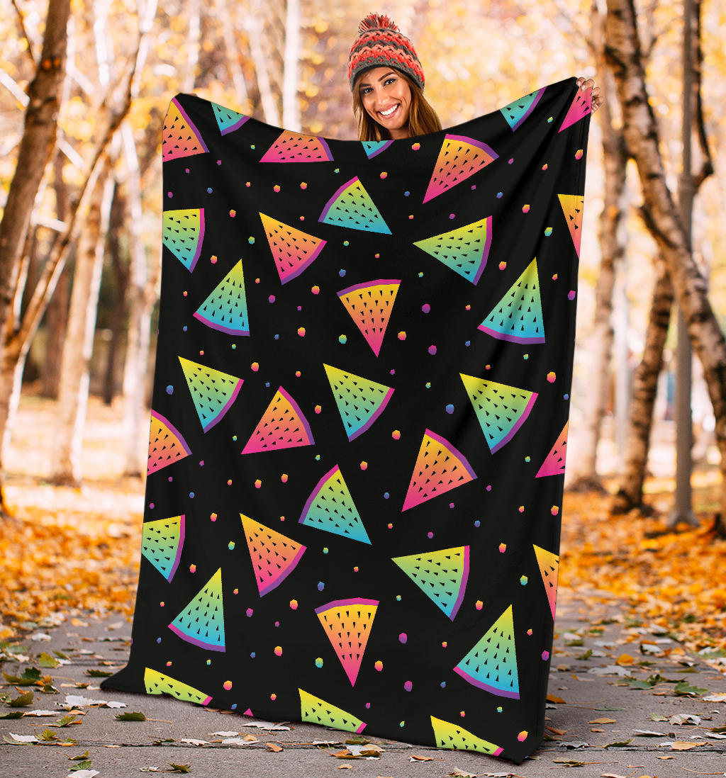 Rainbow Watermelon Pattern Print Design A04 Premium Blanket