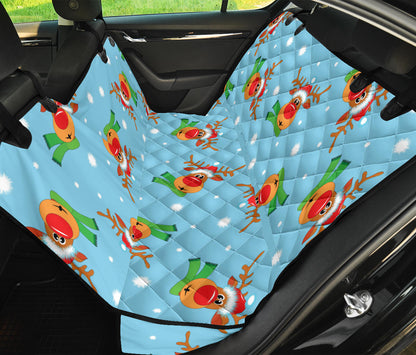 Reindeer cute Pattern Print Design 02 Rear Dog Car Seat Cover Hammock