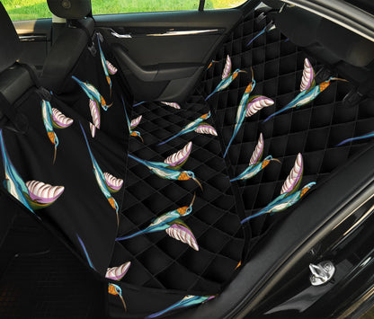 Hummingbird Pattern Print Design 06 Rear Dog Car Seat Cover Hammock
