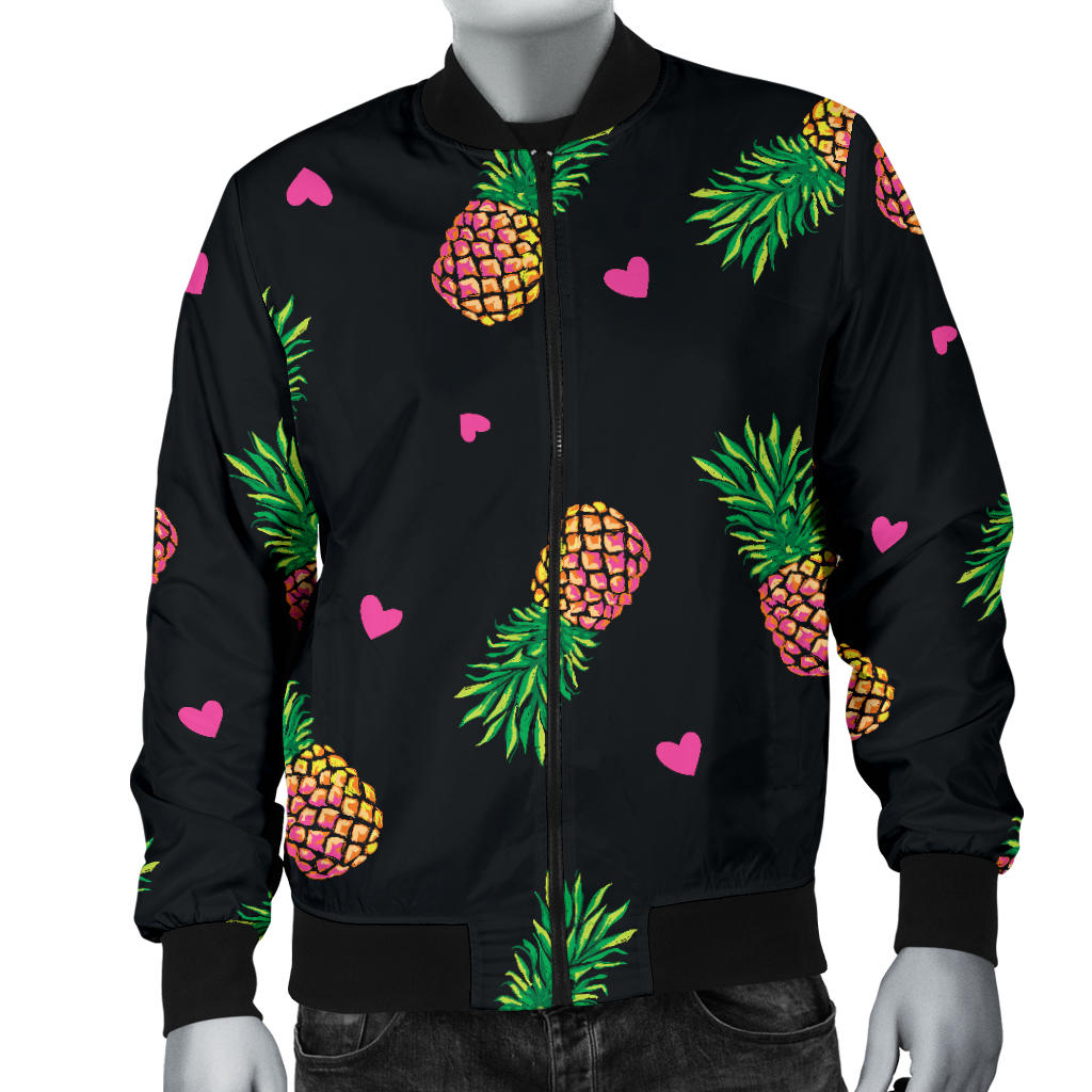 Neon Pineapple Pattern Print Design A04 Men Bomber Jacket