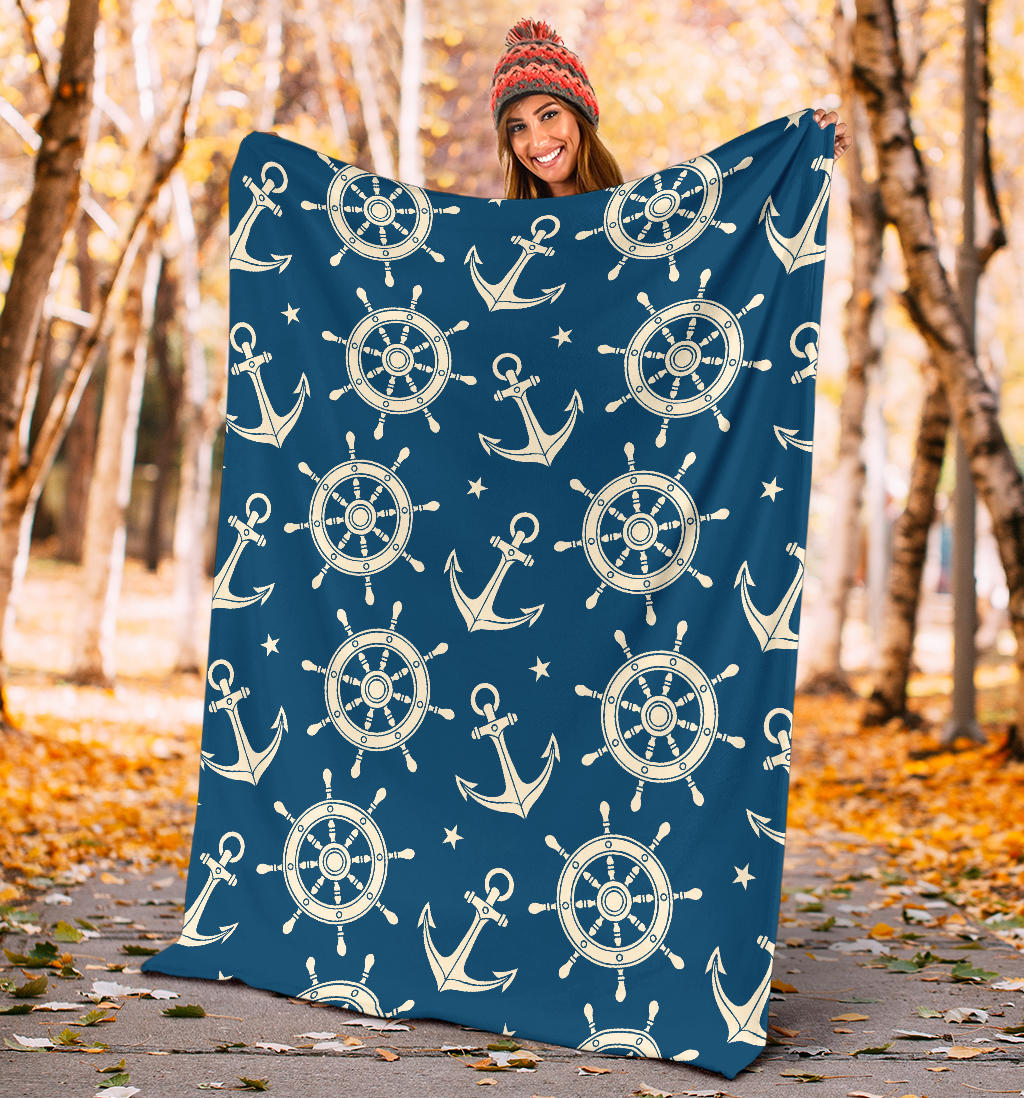 Anchor Pattern Print Design 01 Premium Blanket