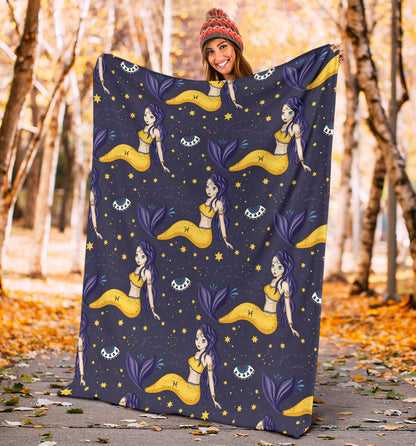Pisces Pattern Print Design A04 Premium Blanket