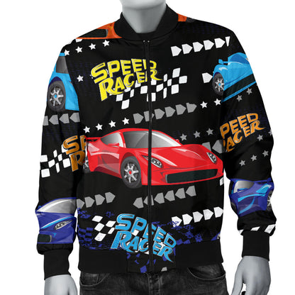 Racing Pattern Print Design A05 Men Bomber Jacket