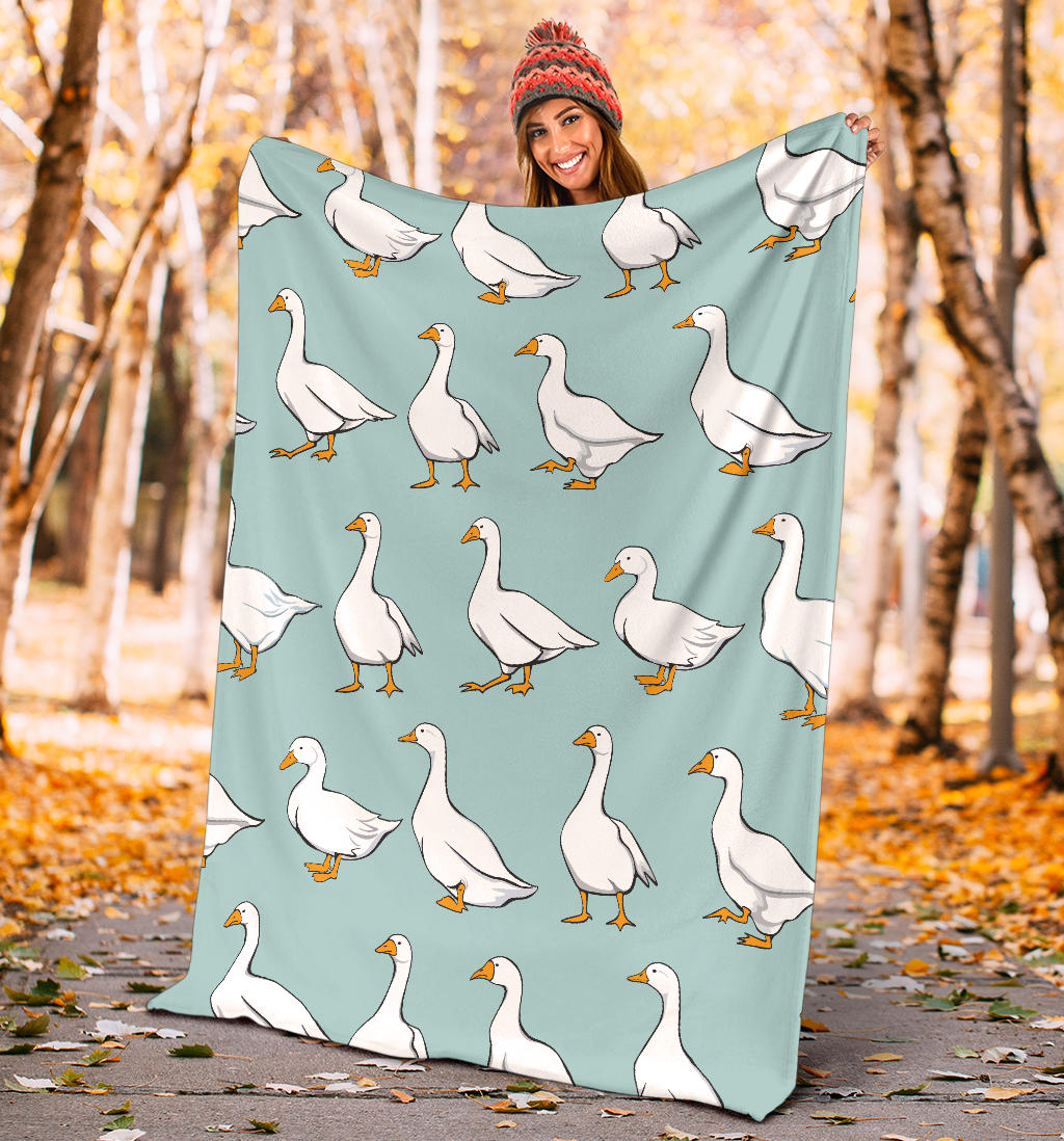 Goose Pattern Print Design 02 Premium Blanket