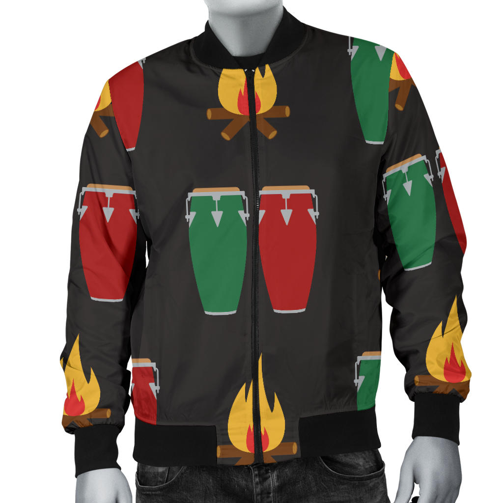 Conga Pattern Print Design 01 Men Bomber Jacket