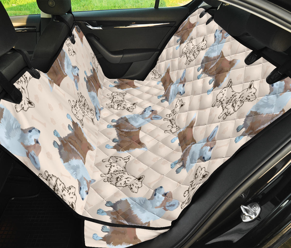 Pembroke Welsh Corgis Pattern Print Design A03 Rear Dog Car Seat Cover Hammock