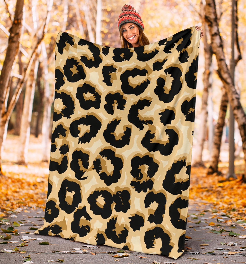 Jaguar Skin Pattern Print Design 02 Premium Blanket
