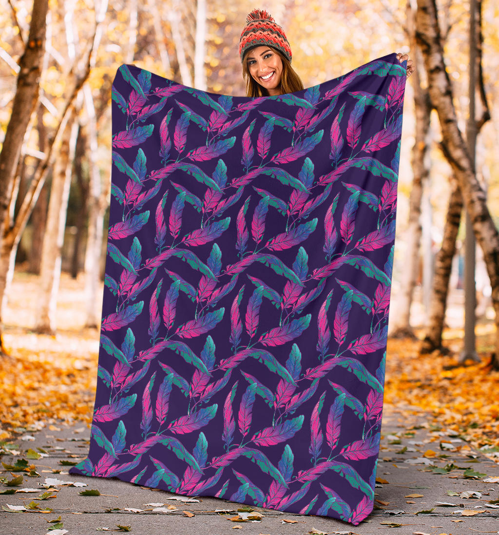 Banana Leaf Pattern Print Design 08 Premium Blanket