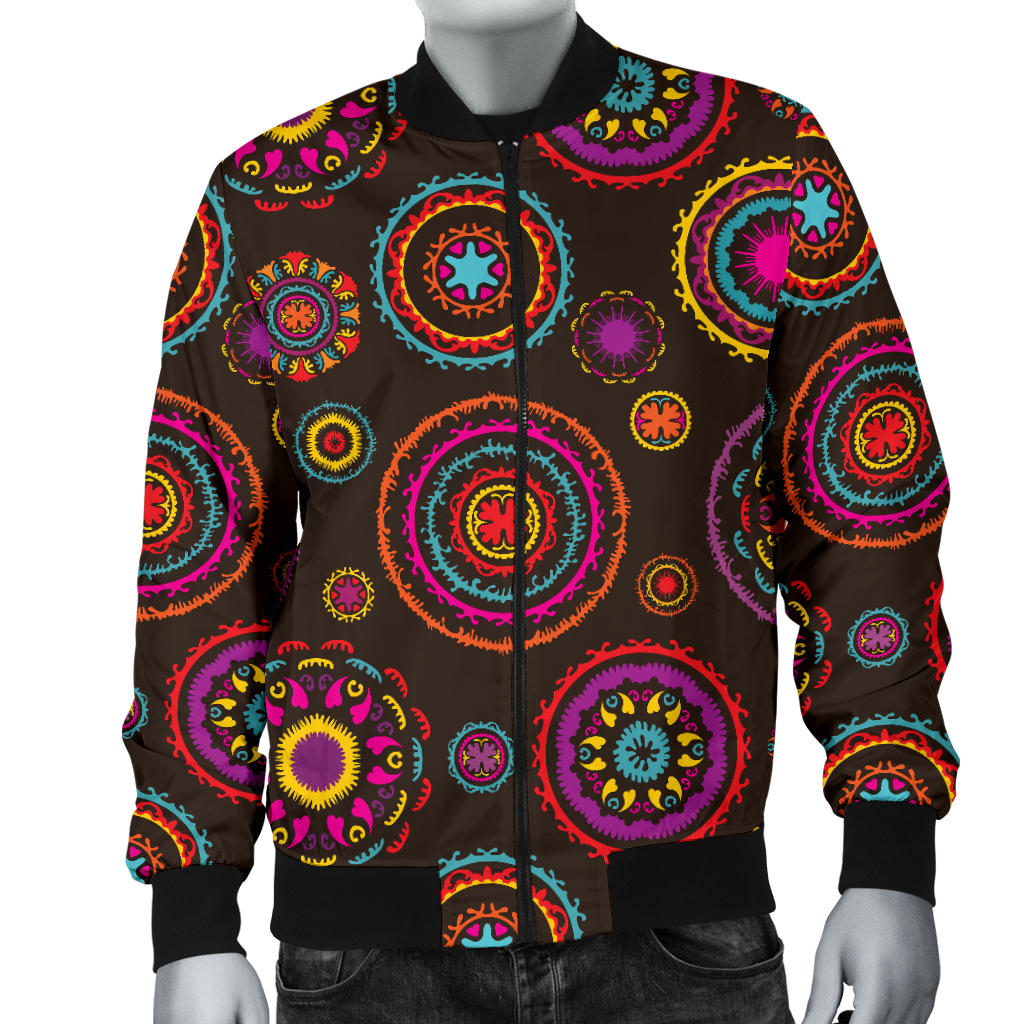 Bohemian Pattern Print Design 01 Men Bomber Jacket