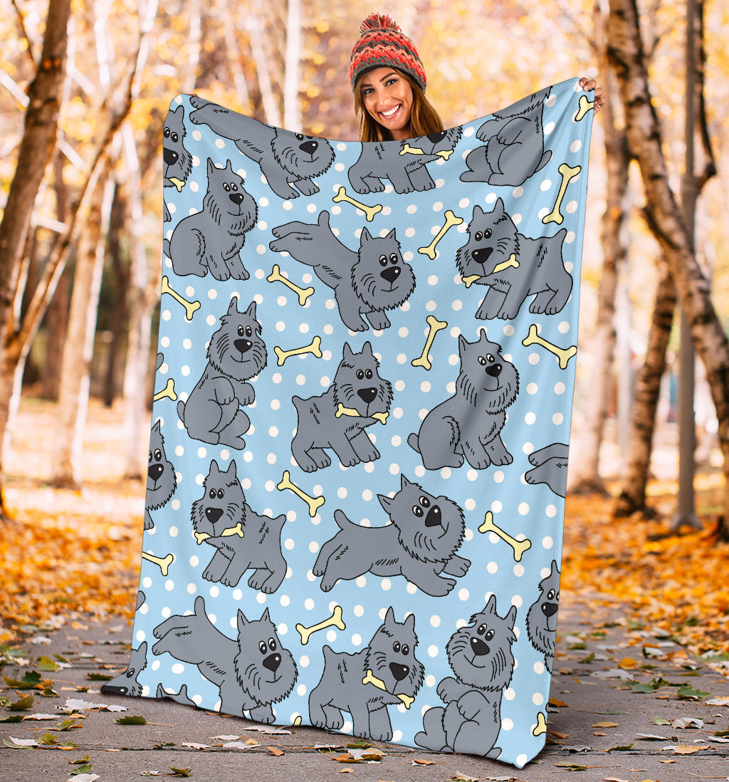 Schnauzers Pattern Print Design A02 Premium Blanket