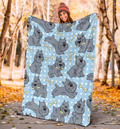 Schnauzers Pattern Print Design A02 Premium Blanket