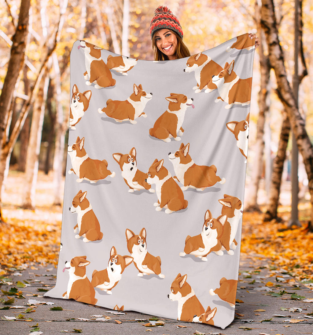 Pembroke Welsh Corgis Pattern Print Design A04 Premium Blanket