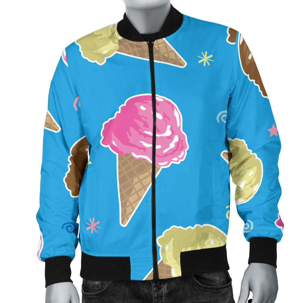 Ice Cream Pattern Print Design 01 Men Bomber Jacket