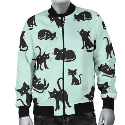 Black Cat Pattern Print Design 04 Men Bomber Jacket