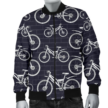 Mountain bike Pattern Print Design 02 Men Bomber Jacket