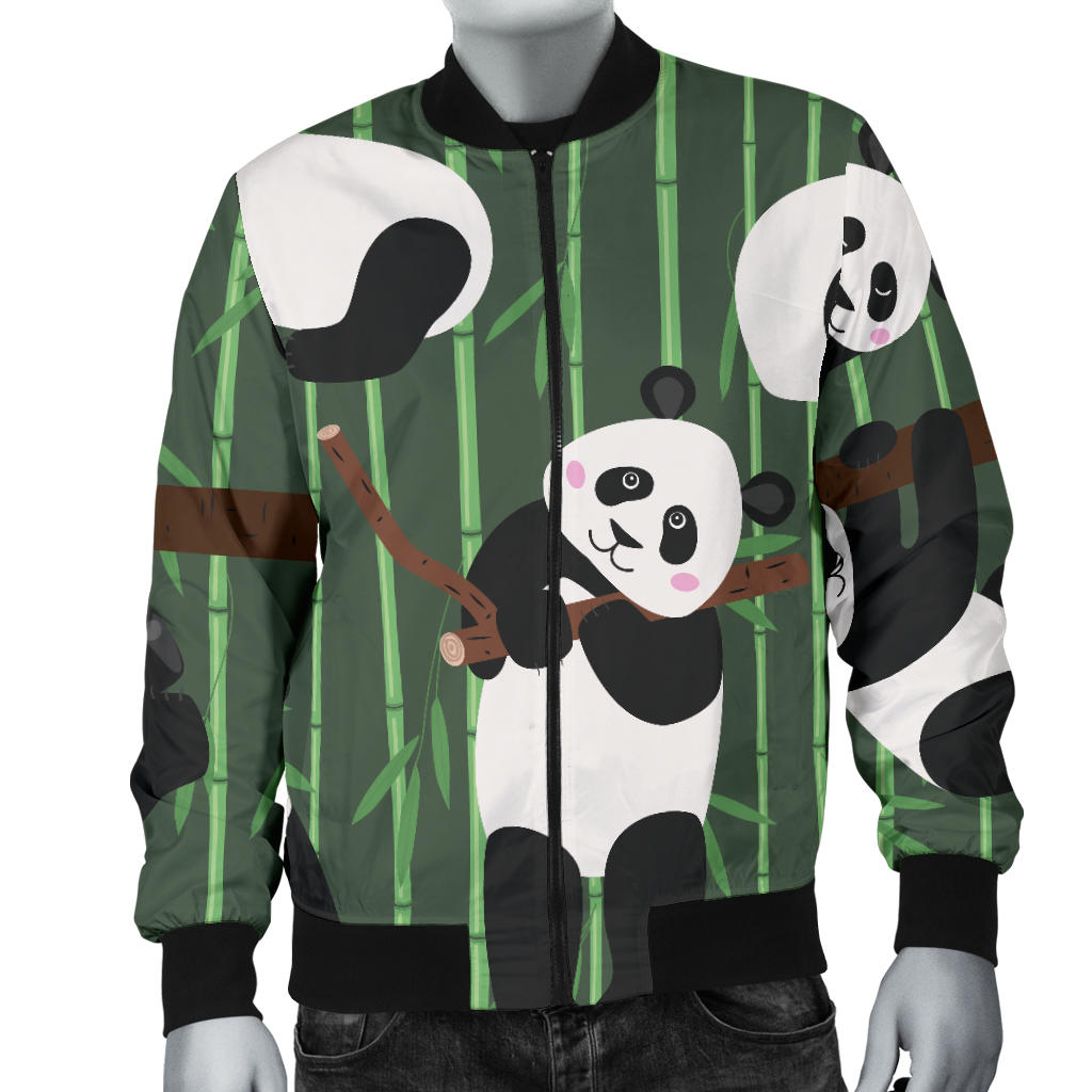 Panda Pattern Print Design A04 Men Bomber Jacket
