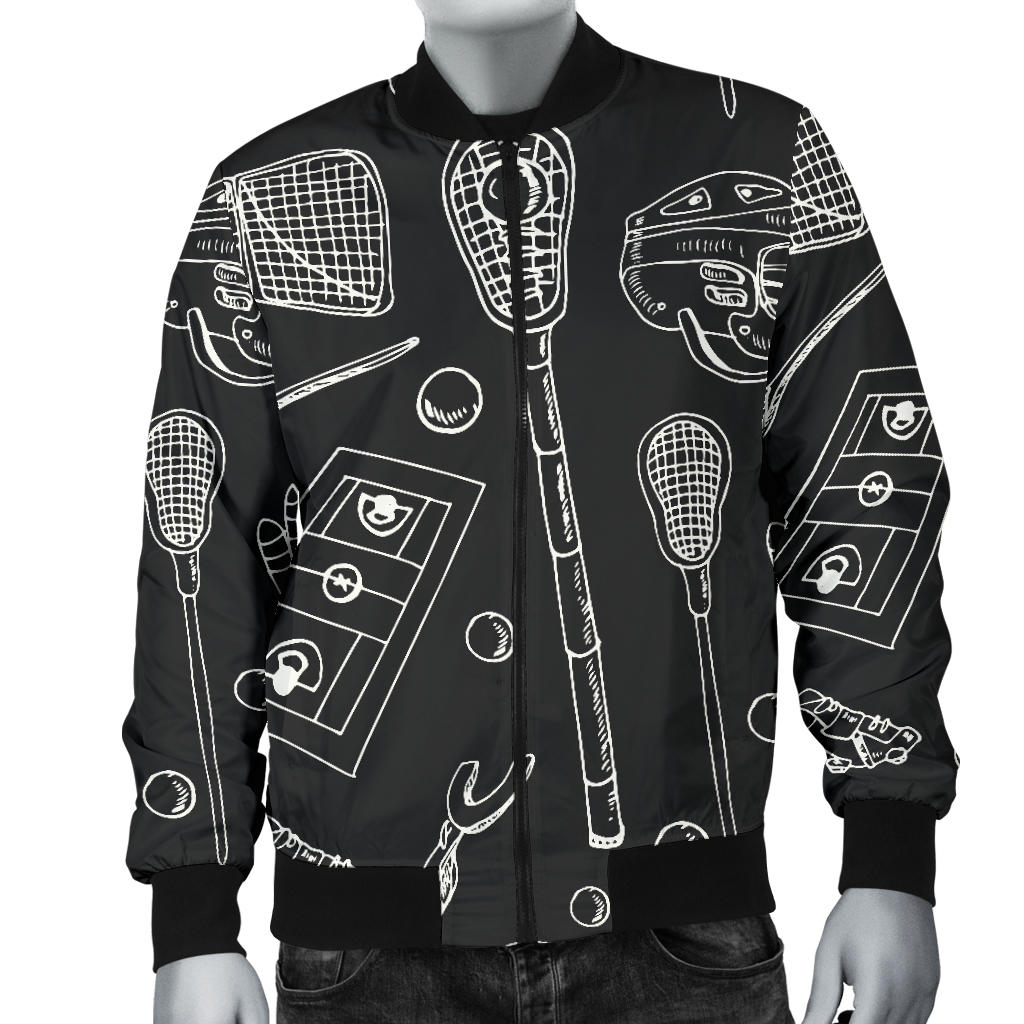Lacrosse Pattern Print Design 01 Men Bomber Jacket