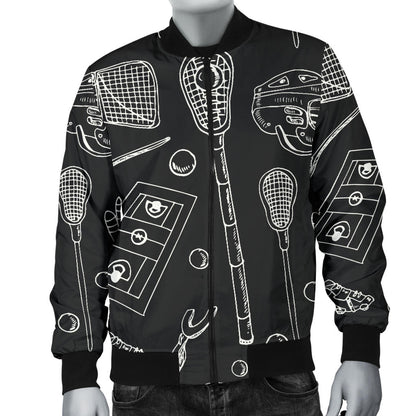 Lacrosse Pattern Print Design 01 Men Bomber Jacket