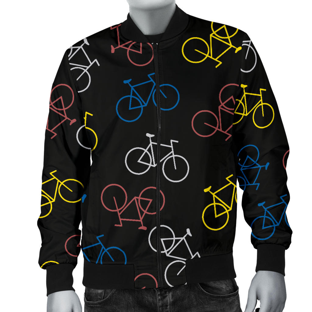 Bicycle Pattern Print Design 03 Men Bomber Jacket