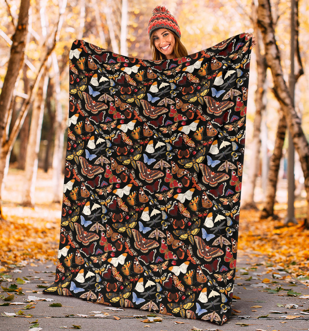 Butterfly Pattern Print Design 08 Premium Blanket